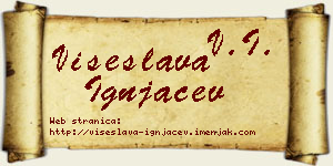 Višeslava Ignjačev vizit kartica